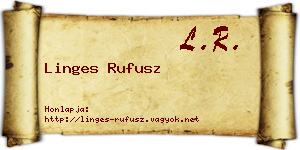 Linges Rufusz névjegykártya
